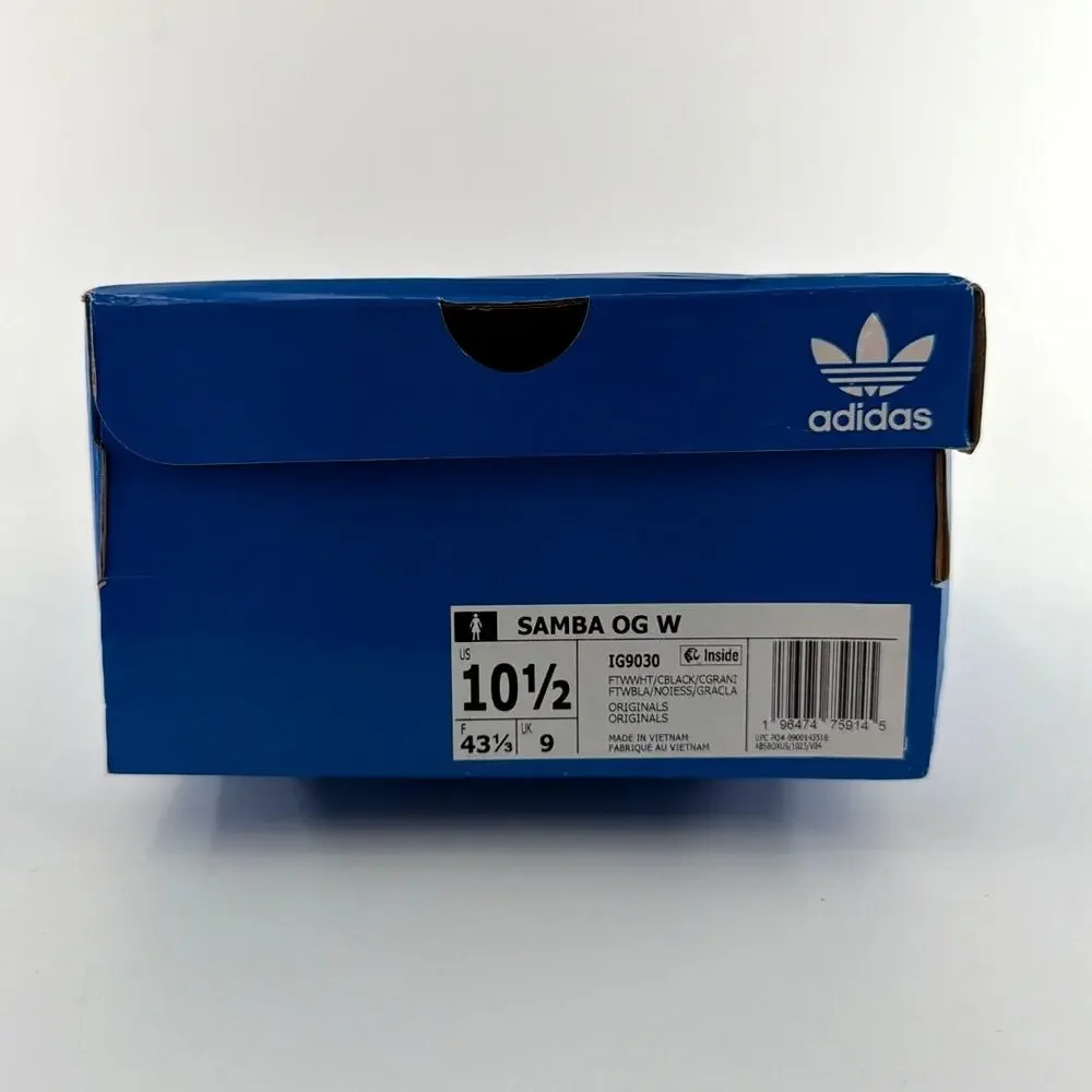 Adidas Women's Cloud White Core Clear Granite Samba Original Shoes Size 10.5